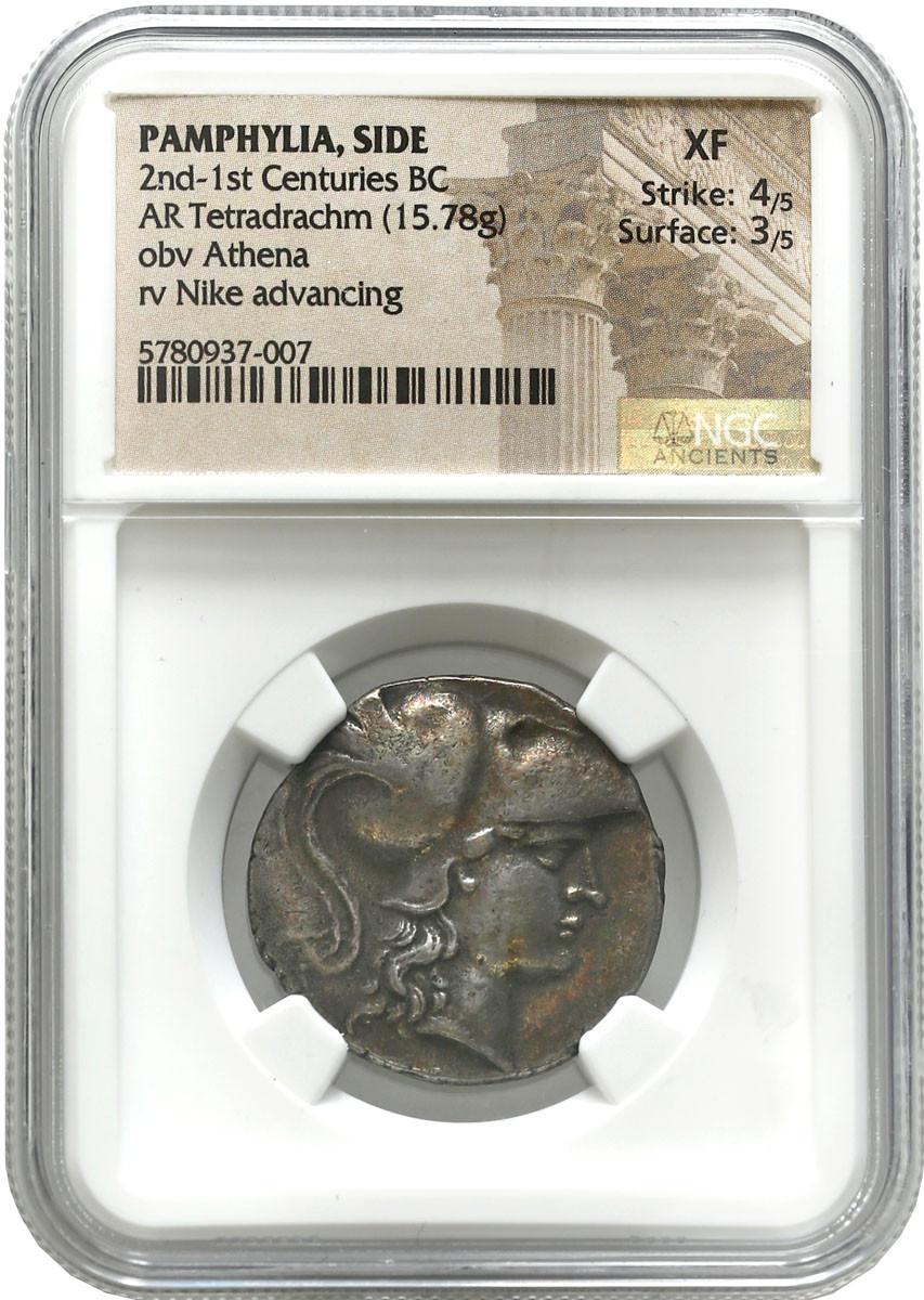 Grecja, Pamfilia Syde. Tetradrachma II w. p. n. e., Kleuch NGC XF